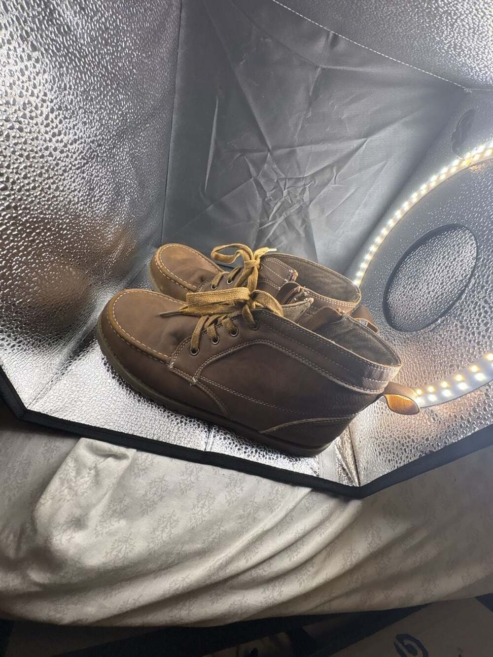 The Children's Place Boys Lace Up Boots Size 6 Brown Moc Toe Ankle